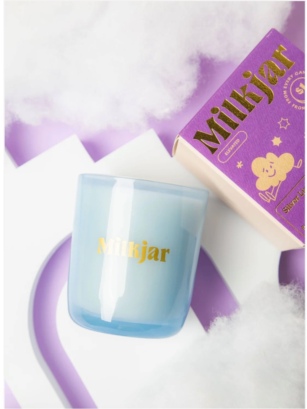 Milkjar Silver Linings Scented Candle- Palo Santo Oud Wood Smoke Limited Run